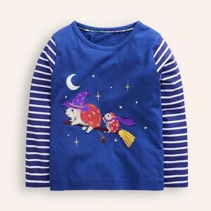 Mini Boden Halloween Apllique Kids Shirt